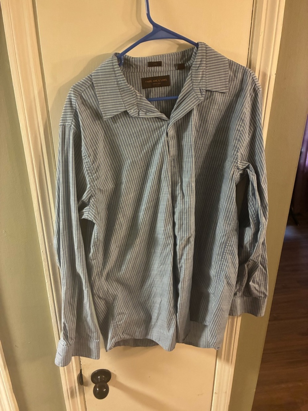 Men’s Slim XL Fairlane & Sons Pinstripe Button Down Dress Shirt